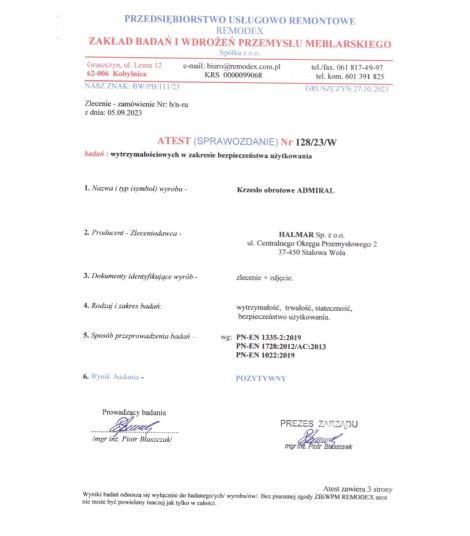 ADMIRAL fotel gabinetowy popielato / czarny