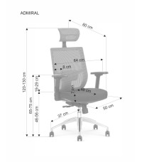 ADMIRAL fotel gabinetowy popielato / czarny