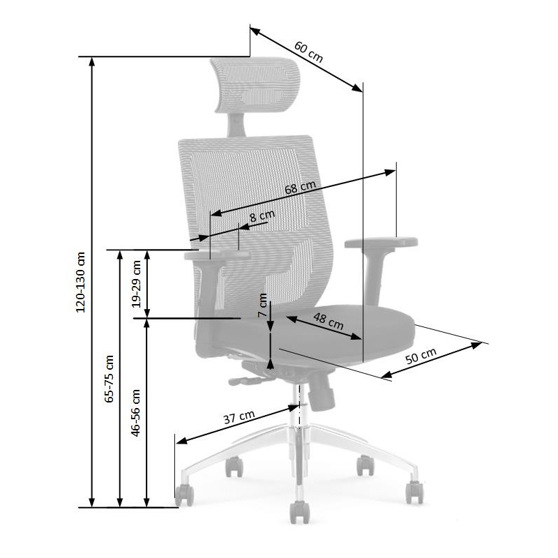 ADMIRAL fotel gabinetowy popielato / czarny