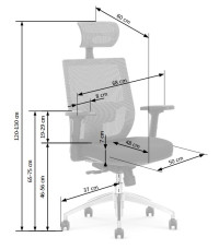 ADMIRAL fotel gabinetowy popielato / czarny