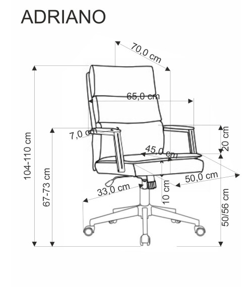 ADRIANO fotel obrotowy oliwkowy