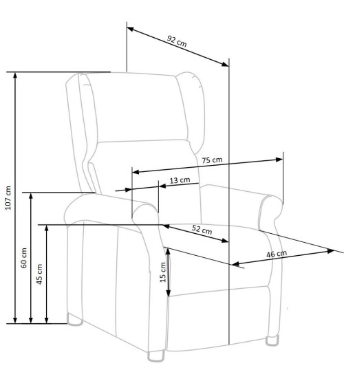 AGUSTIN 2 fotel wypoczynkowy granatowy (2p1szt)