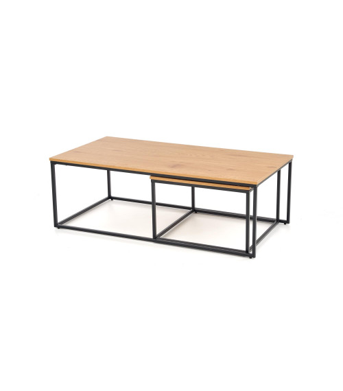 ALASKA zestaw 2 ław dąb złoty / czarny (1p1szt)