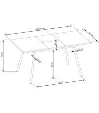 ALBON stół rozkładany dąb sonoma / popielaty (1p1szt)