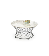 ALESSIA ława, beżowy marmur / czarny (2p1szt)