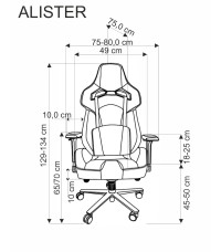 ALISTER fotel gabinetowy popielaty / czarny