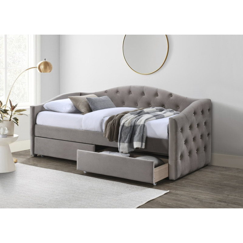 ALOHA łóżko z szufladami beżowy velvet (3p1szt)