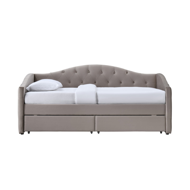 ALOHA łóżko z szufladami beżowy velvet (3p1szt)