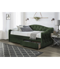 ALOHA łóżko z szufladami ciemny zielony velvet (3p1szt)