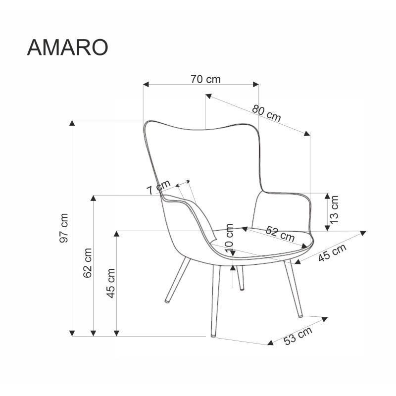 AMARO fotel wypoczynkowy, musztardowy (1p1szt)