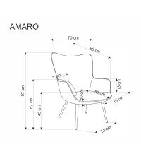 AMARO fotel wypoczynkowy, musztardowy (1p1szt)