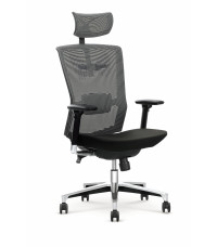 AMBASADOR fotel gabinetowy popielato / czarny