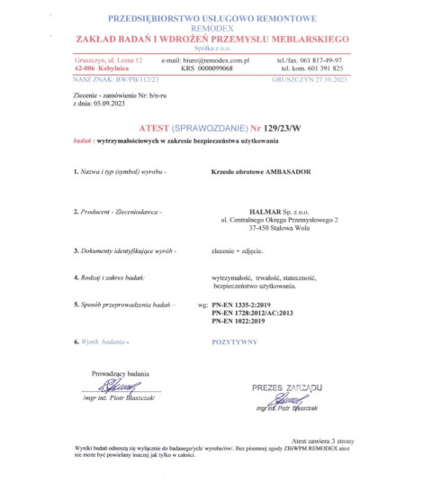 AMBASADOR fotel gabinetowy popielato / czarny