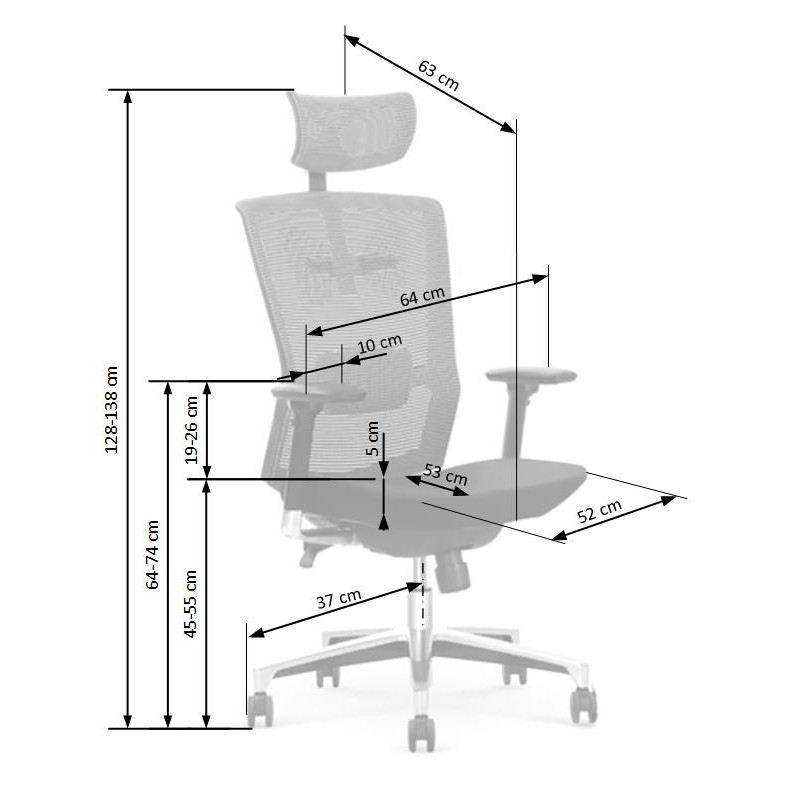 AMBASADOR fotel gabinetowy popielato / czarny
