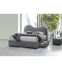 AMBER 160 łóżko z szufladami popiel velvet (3p1szt)