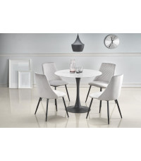 AMBROSIO stół okrągły, blat - szkło, noga - czarny (2p1szt)