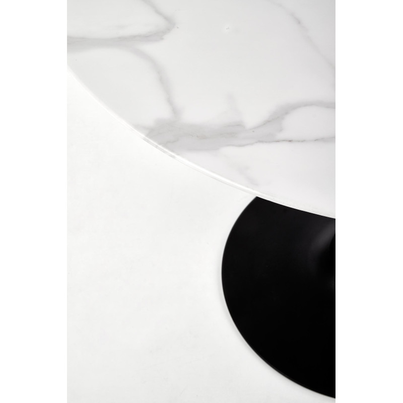 AMBROSIO stół okrągły, blat - szkło, noga - czarny (2p1szt)