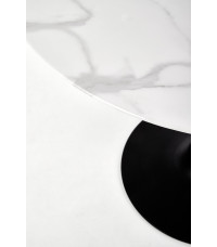 AMBROSIO stół okrągły, blat - szkło, noga - czarny (2p1szt)