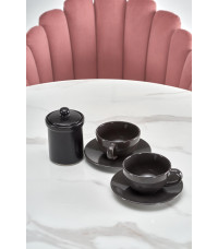 AMBROSIO stół okrągły, blat - szkło, noga - czarny (2p1szt)