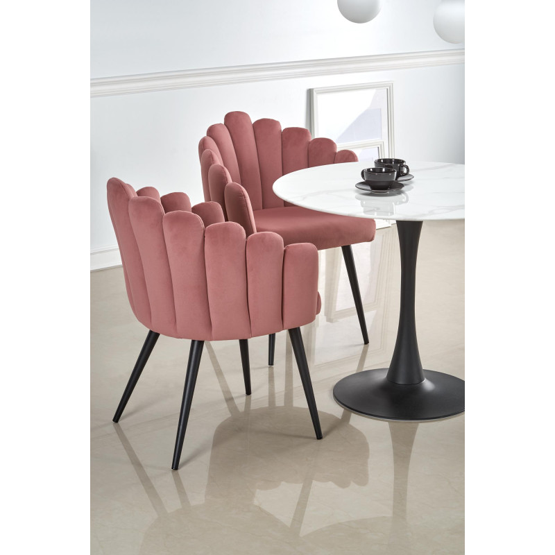 AMBROSIO stół okrągły, blat - szkło, noga - czarny (2p1szt)