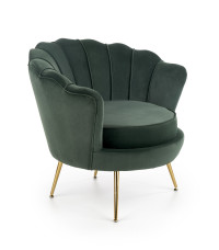AMORINITO fotel wypoczynkowy ciemny zielony / złoty