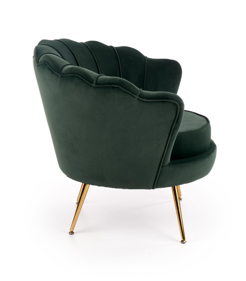 AMORINITO fotel wypoczynkowy ciemny zielony / złoty