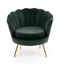 AMORINITO fotel wypoczynkowy ciemny zielony / złoty