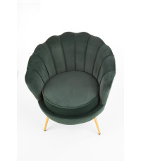 AMORINITO fotel wypoczynkowy ciemny zielony / złoty