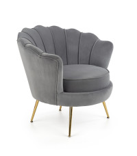 AMORINITO fotel wypoczynkowy popielaty / złoty