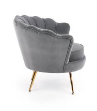 AMORINITO fotel wypoczynkowy popielaty / złoty