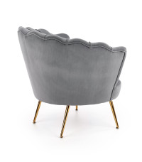 AMORINITO fotel wypoczynkowy popielaty / złoty