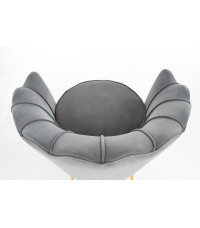 AMORINITO fotel wypoczynkowy popielaty / złoty