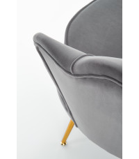 AMORINITO fotel wypoczynkowy popielaty / złoty