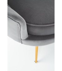 AMORINITO fotel wypoczynkowy popielaty / złoty