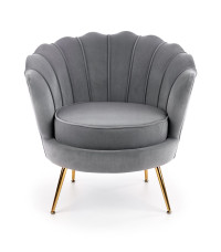 AMORINITO fotel wypoczynkowy popielaty / złoty