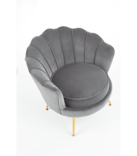 AMORINITO fotel wypoczynkowy popielaty / złoty