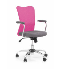 ANDY fotel młodzieżowy popielaty / różowy