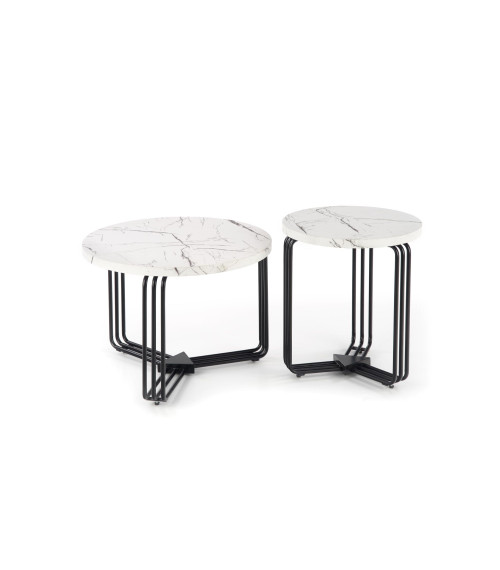 ANTICA M ława blat - biały marmur, stelaż - czarny (2p1szt)