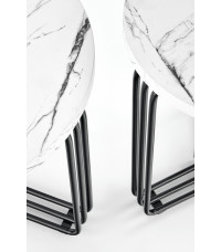 ANTICA M ława blat - biały marmur, stelaż - czarny (2p1szt)