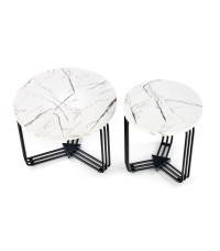 ANTICA M ława blat - biały marmur, stelaż - czarny (2p1szt)