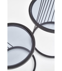 ANTILLA zestaw 2 ław czarny / dymiony (1p1szt)