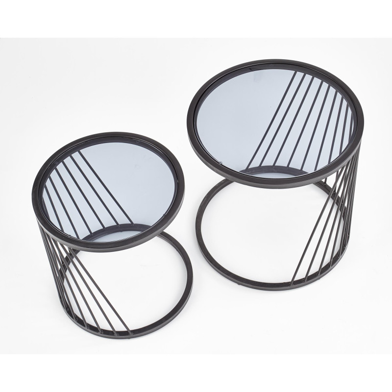 ANTILLA zestaw 2 ław czarny / dymiony (1p1szt)