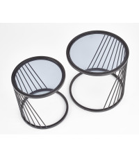 ANTILLA zestaw 2 ław czarny / dymiony (1p1szt)