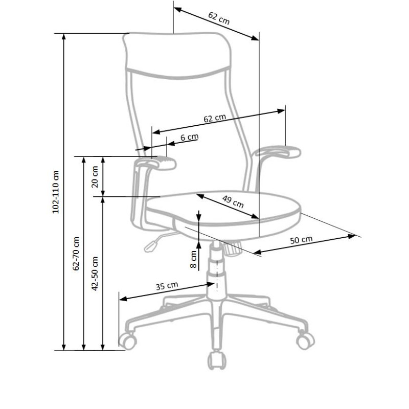 ARCTIC fotel pracowniczy popiel