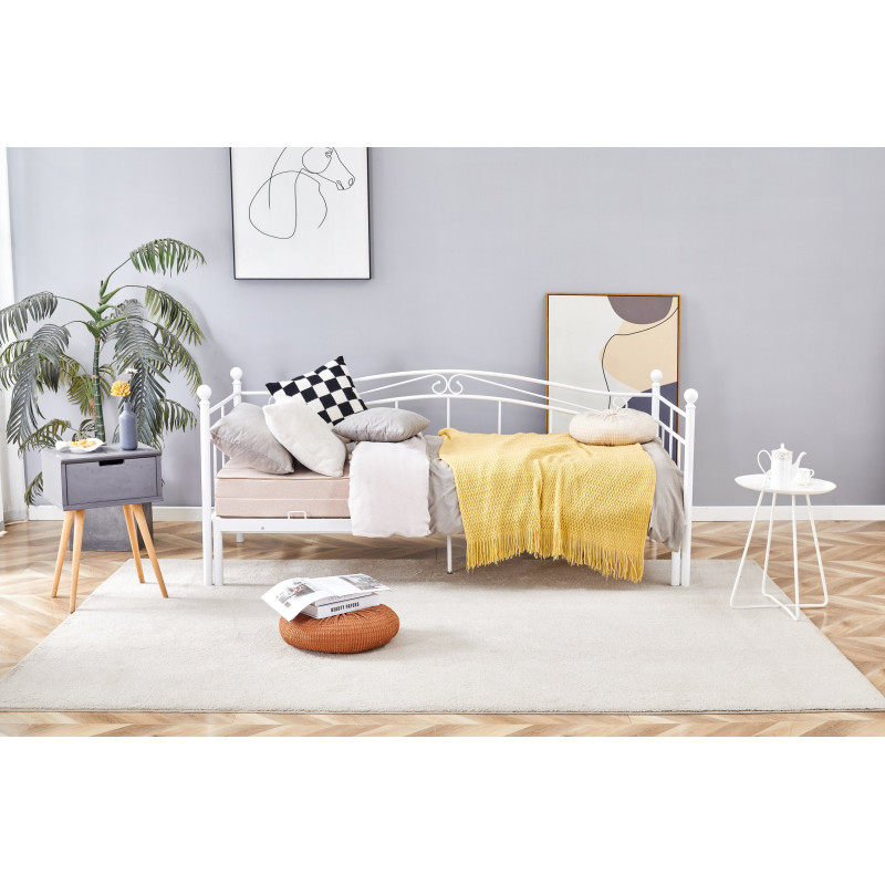 ARIZA łóżko z wysuwanym dodatkowym materacem, biały (1p1szt)