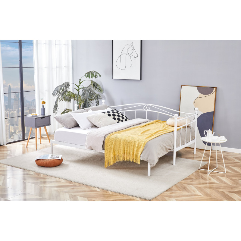 ARIZA łóżko z wysuwanym dodatkowym materacem, biały (1p1szt)