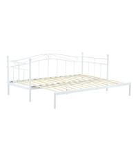 ARIZA łóżko z wysuwanym dodatkowym materacem, biały (1p1szt)