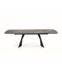 ARMANI stół rozkładany, czarny marmur / czarny (2p1szt)