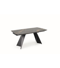 ARMANI stół rozkładany, czarny marmur / czarny (2p1szt)