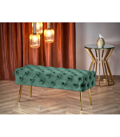 ATHENA ławka ciemny zielony / złoty (1p1szt)